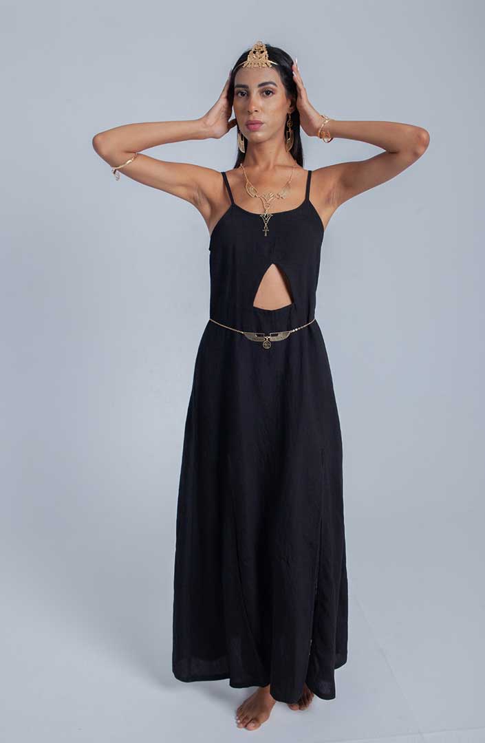 Pyramid Dress in Charcoal Black – Templecode